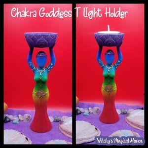 Chakra Goddess T Light Holder
